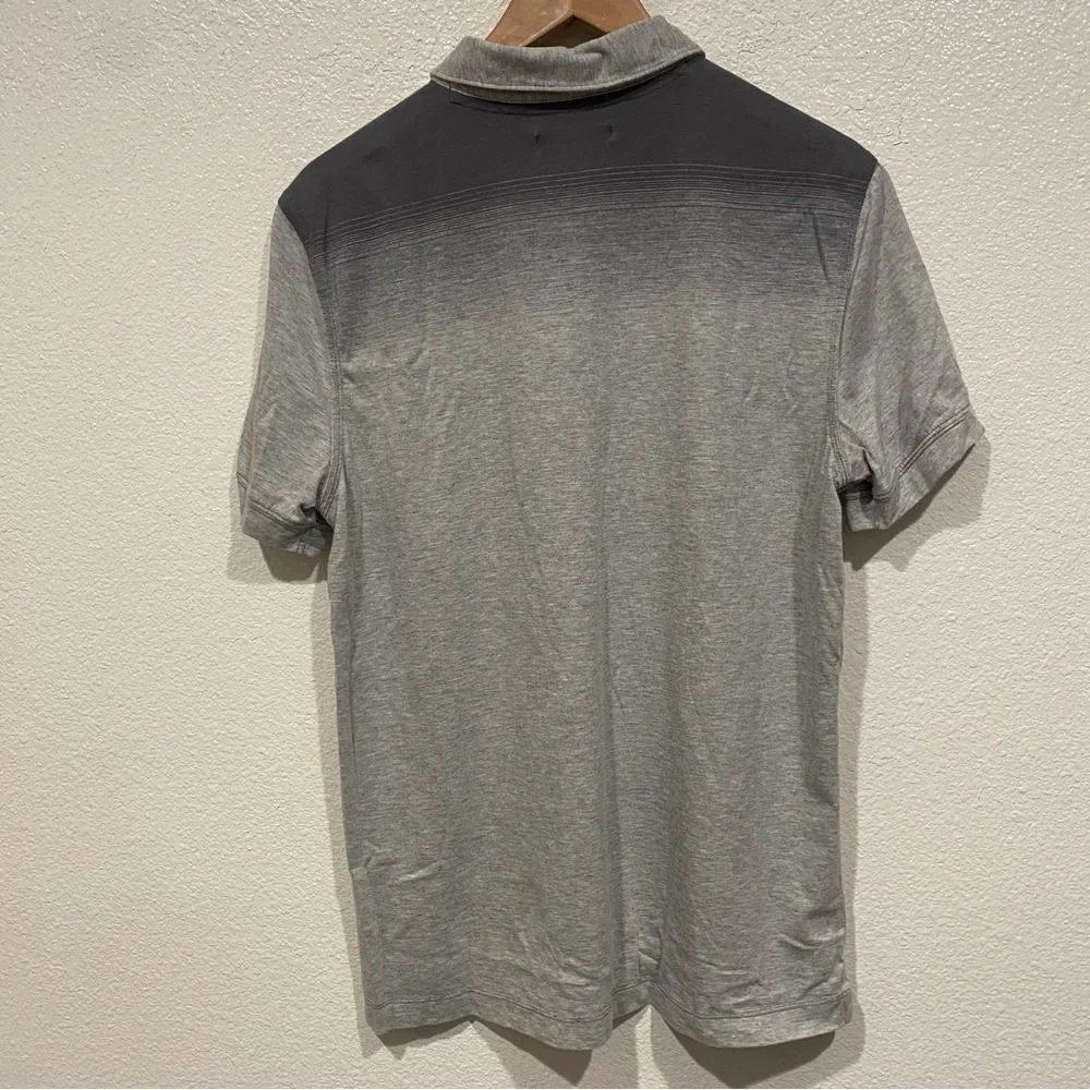 men’s banana republic grey gradient short sleeve polo